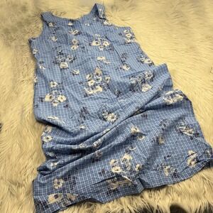 Cynthia Max Women's 1X Floral Plaid Pinafore Overall Maxi Dress Country Western